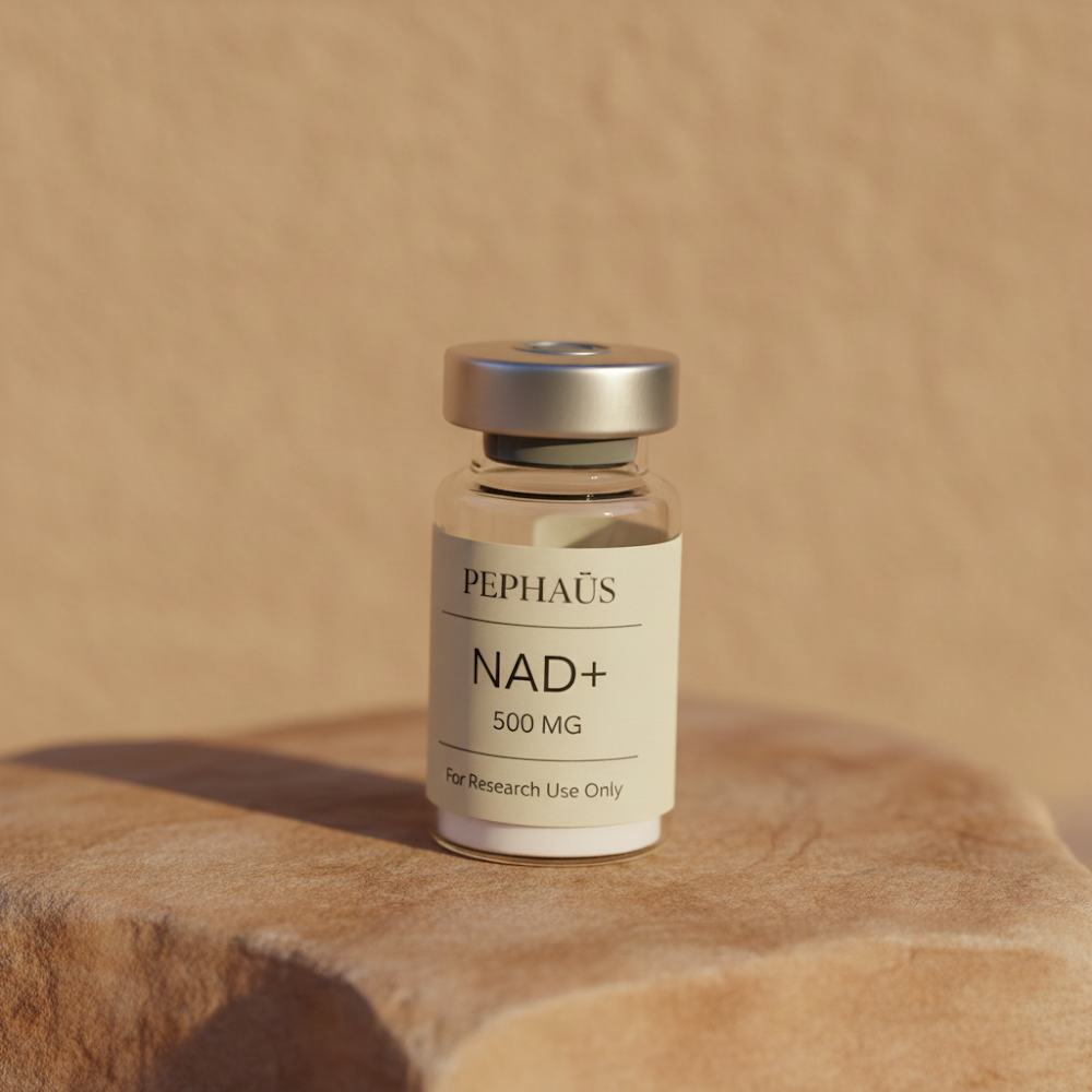 A treatment vial on a stone surface in warm light
