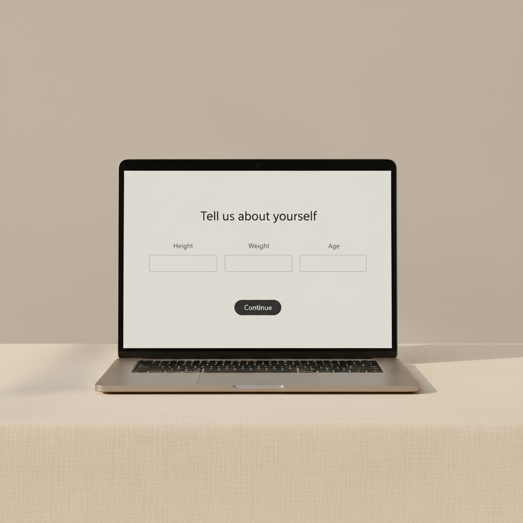 An online medical intake form on a clean surface